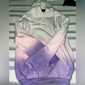 White fox Boutique Oversized Ombré Hoodie Size S pink/purple/white